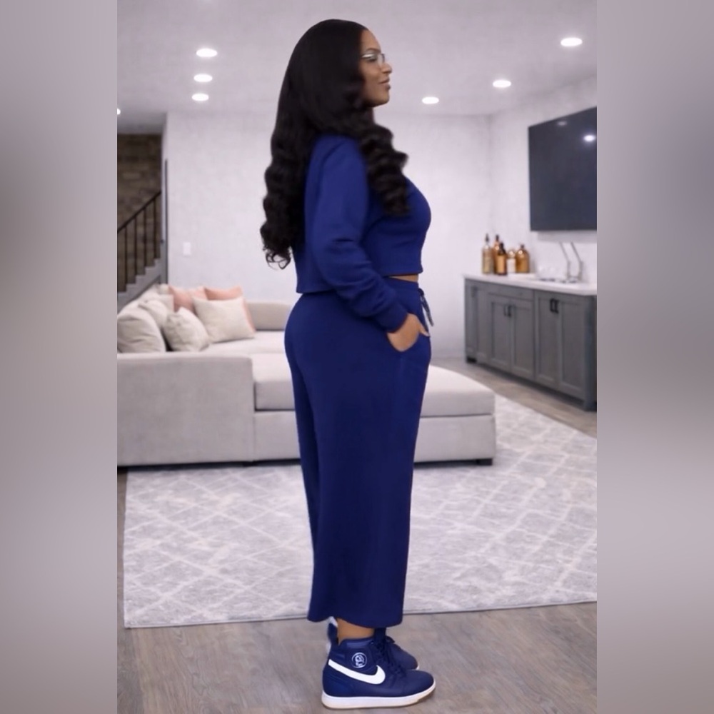 Adidas Women's Navy Blue Track Set - Picture 5 of 6